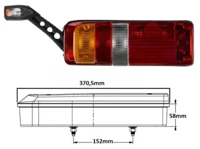 Productafbeelding van Achterlicht links oplegger Kogel Krone Schmitz | 13173420, 1524694, met kabel, met markeringslicht