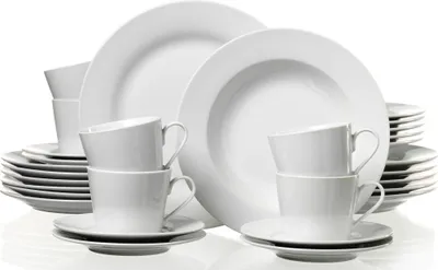 Produktbild von Ritzenhoff & Breker BIANCO Kombiservice 30-tlg., Geschirrset, Service, Rund, Porzellan, Weiß, 97252