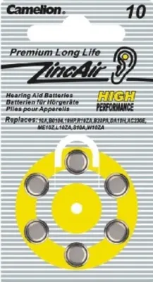 Produktbild von Camelion - A10 - 1,4 Volt Zinc Air - 6er Blister