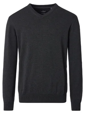 Produktbild von CASAMODA Herren Pullover V-Neck Regular Pima-Baumwolle Anthrazit S