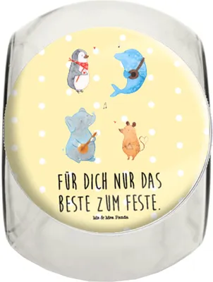 Produktbild von Mr. & Mrs. Panda Süßigkeitenglas Big Band L 870ml - Gelb Pastell - Geschenk, Gitarre, Hund, Teedose, Maus, Elefant, Dekoglas, Musik, Lustige Sprüche, Bonboniere, Delfin