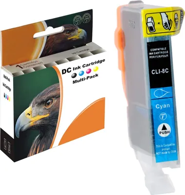Produktbild von D&C Tintenpatrone ersetzt Canon CLI-8 Cyan – Kompatibel mit Canon PIXMA iP3300, MP600, iX5000 Serien