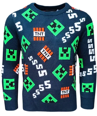 Produktbild von Pullover Minecraft Creeper & TNT Dunkelblau 116 cm