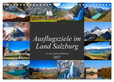 Produktbild von Ausflugsziele im Land Salzburg (Wandkalender 2027 DIN A4 quer), CALVENDO Monatskalender