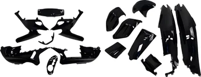 Image de DMP carénage 15 pièces compatible avec Gilera Runner, noir métallique