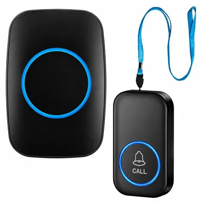 Produktbild von RealG RC-K-2382, kabelloser Klingelton für den Außenbereich, IP44, Reichweite 300 m, 60 Melodien, schwarz