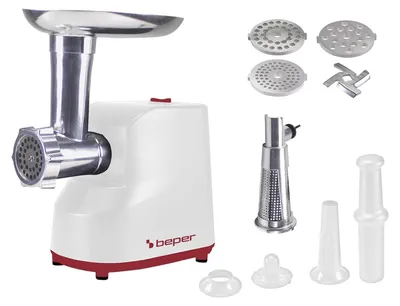 Produktbild von Beper Elektrischer Fleischwolf & Tomatenpresse P102ROB200, 1200 W, mit 3 Edelstahl-Matrizen