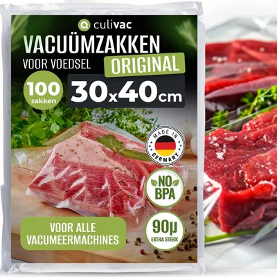 Produktbild von Vakuumbeutel Vakuumierbeutel Vakuumfolie - 30 x 40 cm - 100 Stück - Reißfest - 90 µm - Für Sous-vide und Einfrieren