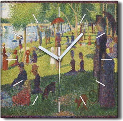 Produktbild von Coloray Hodiny Unikátní 30x30 cm  Tiché hodiny Pro obývací pokoj a kuchyň Nástěnné hodiny Plátno Černé ručičky hodin - Lidé přírody odpočívají