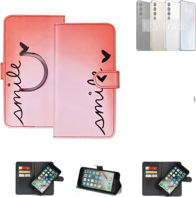Produktbild von K-S-Trade Schutzhülle Handyhülle kompatibel mit Meizu 20 Pro Hülle cover bookstyle Etui “smile“ rot Standfunktion Kameraschutz (1Stk)