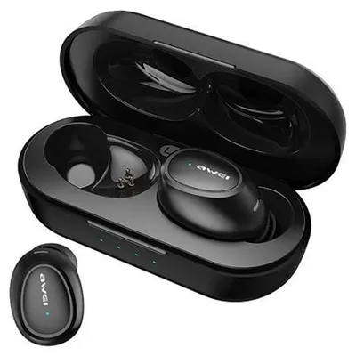 Obrázok produktu pre Slúchadlá Awei Bluetooth 5.0 T16 Tws + Dokovacia Stanica Čierna/Čierna