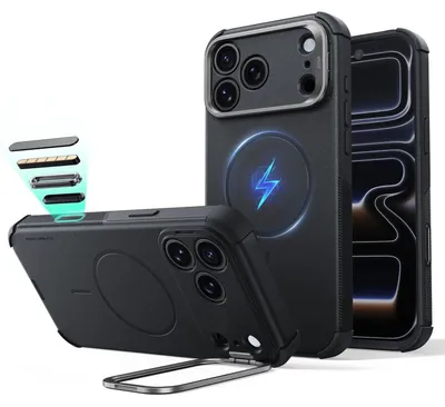 Obrázok produktu pre ESR CYBER TOUGH, držiak s magnetickým uchytením MagSafe, puzdro pre iPhone 17 Pro / 18 Pro, čierna farba