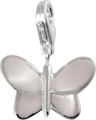 Produktbild von SilberDream Charm Schmuck Anhänger Schmetterling weiß 925 Echt Silber FC1041W