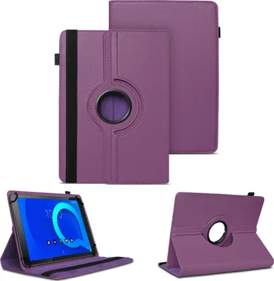Produktbild von Tablet Tasche für Alcatel 3T 10 Hülle Schutzhülle Cover 360° Drehbar Schutz CaseFarben:Lila