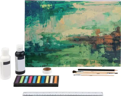 Produktbild von Crelando HomeArtist Acrylmalerei Malset 25-teilig Staffelei Farben Pinsel Set