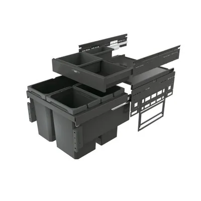 Image de Naber Collecteur de déchets Cox® Base 360 S/500-3 avec Base-Board, anthracite, sans couvercle H 460mm 8013371