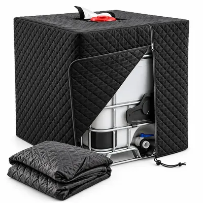 Produktbild von IBC-Container Abdeckung Winter, Frostschutz- und Isolierhaube für 1000-Liter-Wassertank, verdickte Baumwolle, UV-Schutz, IBC-Zubehör