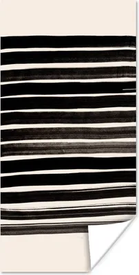 Produktbild von MuchoWow® Poster Linie - Schwarz - Abstrakt 20x40 cm - Plakat - Foto