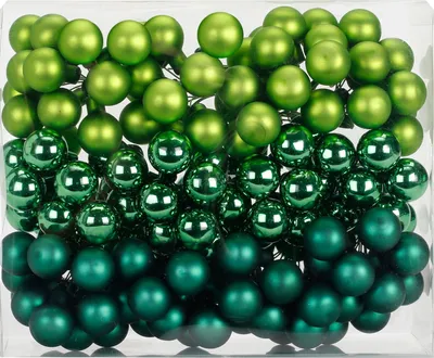 Produktbild von Spiegelbeeren Glas 2,5cm, 144 Stück, Farbe:Evergreens ( hellgrün grün dunkelgrün )
