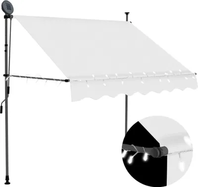 Produktbild von The Living Store Einziehbare Markise Handbetrieben mit LED 150 cm Creme