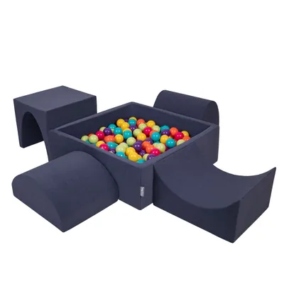 Image de KiddyMoon Aire de Jeux En Mousse Avec 300 Balles 7cm Course D'obstacles Version 1 Carré Piscine À Balles Avec Des Balles Colorées Pour Les Bébés Et Les Enfants