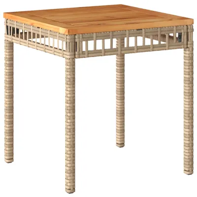 Immagine prodotto di vidaXL Tavolo da giardino Beige 38x38x42 cm Poly Rattan Acacia Legno