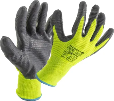 Produktbild von Högert Technik VECHTE Handschuhe mit Nitrilbeschichtung, Wellhandschuhe grün/c.grau, Größe 8, abriebfest, ideal für präzise Montage- und Wartungsarbeiten