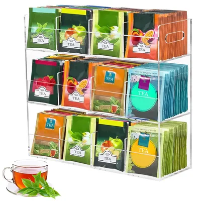 Image de Organisateur de sachets de thé en acrylique à 3 niveaux