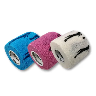 Produktbild von LisaCare Verbandsmaterial - 3er-Set Pferdemix - 5cm x 4,5m - Selbstklebendes Pflaster