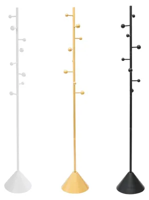 Productafbeelding van Kledingrek - Vrijstaand garderoberek - 8 haken - Metaal - Hoogte 170 cm - Draagvermogen 30 kg - Wit