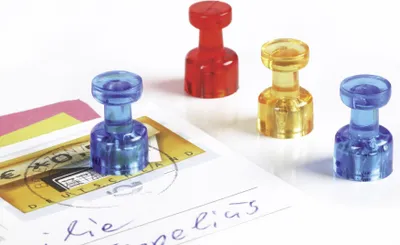 Produktbild von magnetoplan Magnet Memohalter 1666114 dunkelblau 4 St./Pack.