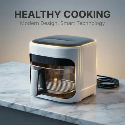 Zdjęcie produktu dla Frytkownica bezolejowa 5L - 1350W - Wyświetlacz dotykowy - Regulacja temperatury od 80 do 200°C - Bez tłuszczu - 7 programów - Do 3-5 osób