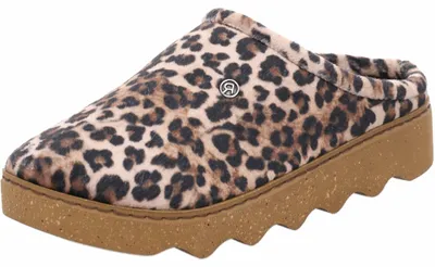 Produktbild von Rohde Damen Pantoffel Plateau Hausschuh mit Leopardenmuster Foggia-D 6102, Größe:41 EU, Farbe:Beige