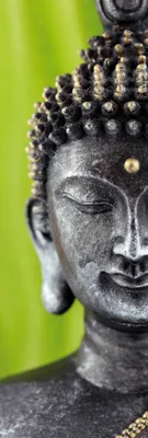 Obrázek produktu pro Buddhismus Art Print Picture - Buddha Statue, Green (158 x 53 cm)