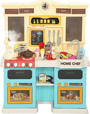 Image de Cuisine Fortuna Lai avec eau courante, 85 accessoires, robinet électrique, lumières, sons, pour enfants de 3 à 6 ans, plastique, vert