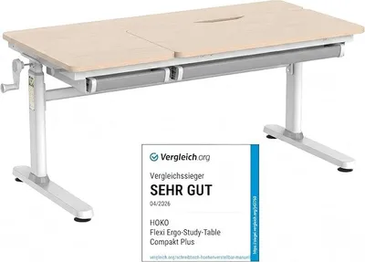 Produktbild von Kinderschreibtisch, Höhenverstellbar Kinderschreibtische 120x60 cm, Schreibtisch Kinder ab 6 Jahren, neigbare Tischplatte mit Schubladen, 100kg Belastbarkeit, Verstellbar von 54-76cm (Holz,CELIN)