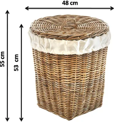 Zdjęcie produktu dla Kobolo Kosz na bieliznę 48x48x53/58 cm KUBUS - Rattan szary - Pojemnik na bieliznę Kosz na bieliznę Pojemnik na bieliznę Kosze Kosze Kosze na bieliznę Pojemnik na bieliznę