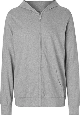 Immagine prodotto di Neutral O62301 | Felpa con cappuccio in jersey unisex con cerniera / Cappuccio doppiamente foderato - Colore: Grigio sport - Taglia: XXL