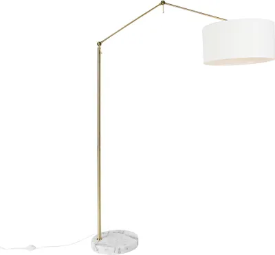 Produktbild von Moderne Stehleuchte Gold mit Schirm Weiß 50 cm Verstellbar Herausgeber