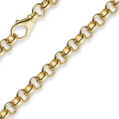 Produktbild von 7mm Armband Armkette Erbskette aus 585 Gold Gelbgold 19cm Uni Goldarmband