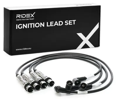 Produktbild von RIDEX 685I0122 Zündkabelsatz Zündleitungssatz für VW POLO (9N) TIGUAN (5N) für BMW 5 Limousine (E60) für FORD Focus II Kombi (DA, FFS, DS)