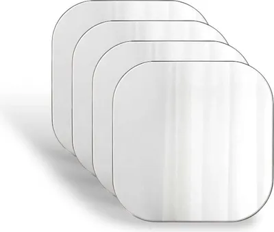 Produktbild von Plakspiegel Set – 4 Stück, 40 x 40 cm, selbstklebend – dekorative Wandspiegel für verschiedene Räume – einfache Montage