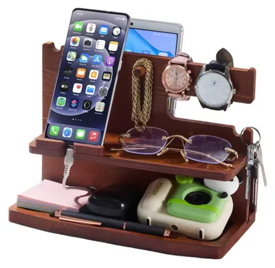 Produktbild von Solidchoice – Holz-Telefonladestation für Schreibtisch oder Nachttisch