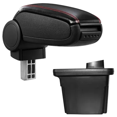Armlehne Mittelarmlehne Leder Bezug Schwarz / Rot für Hyundai i30 2007-2012 – Produktansicht