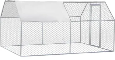 Produktbild von Happyment Hühnergehege DeLuxus – Kaninchenstall – Hasenauslauf für Außen – Großes Tiergehege aus Metall – 290 x 198 cm