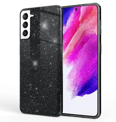 Obrázok produktu pre NALIA Odolné trblietavé puzdro pre Samsung Galaxy S21 FE, lesklé trblietavé hybridné ochranné puzdro Vystužené silikónové puzdro Black
