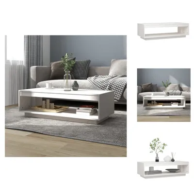 Obrázok produktu pre vidaXL Konferenčný stolík biely 110x50x33,5 cm z masívneho borovicového dreva - Konferenčné stolíky