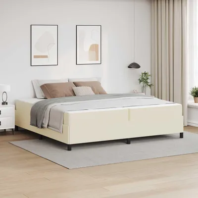 Produktbild von Maison Exclusive - Bettrahmen mit Matratze Creme 200 x 200 cm Stoff
