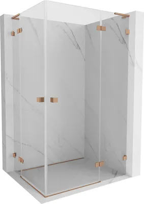 Immagine prodotto di Mexen Lunar L Cabina doccia Duo battente destra 115 x 100 cm, trasparente, rame spazzolato - 834L-115P-100L-65-00