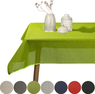 Produktbild von Gartentischdecke Schaum Rund Oval Eckig Tischdecke Schaumtischdecke abwischbar Garten Tischtuch wasserfest Grün Eckig 110x140cm